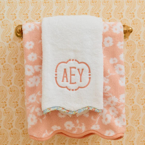 Scallop Hand Towels piped with Liberty | Weezie | Weezie Towels