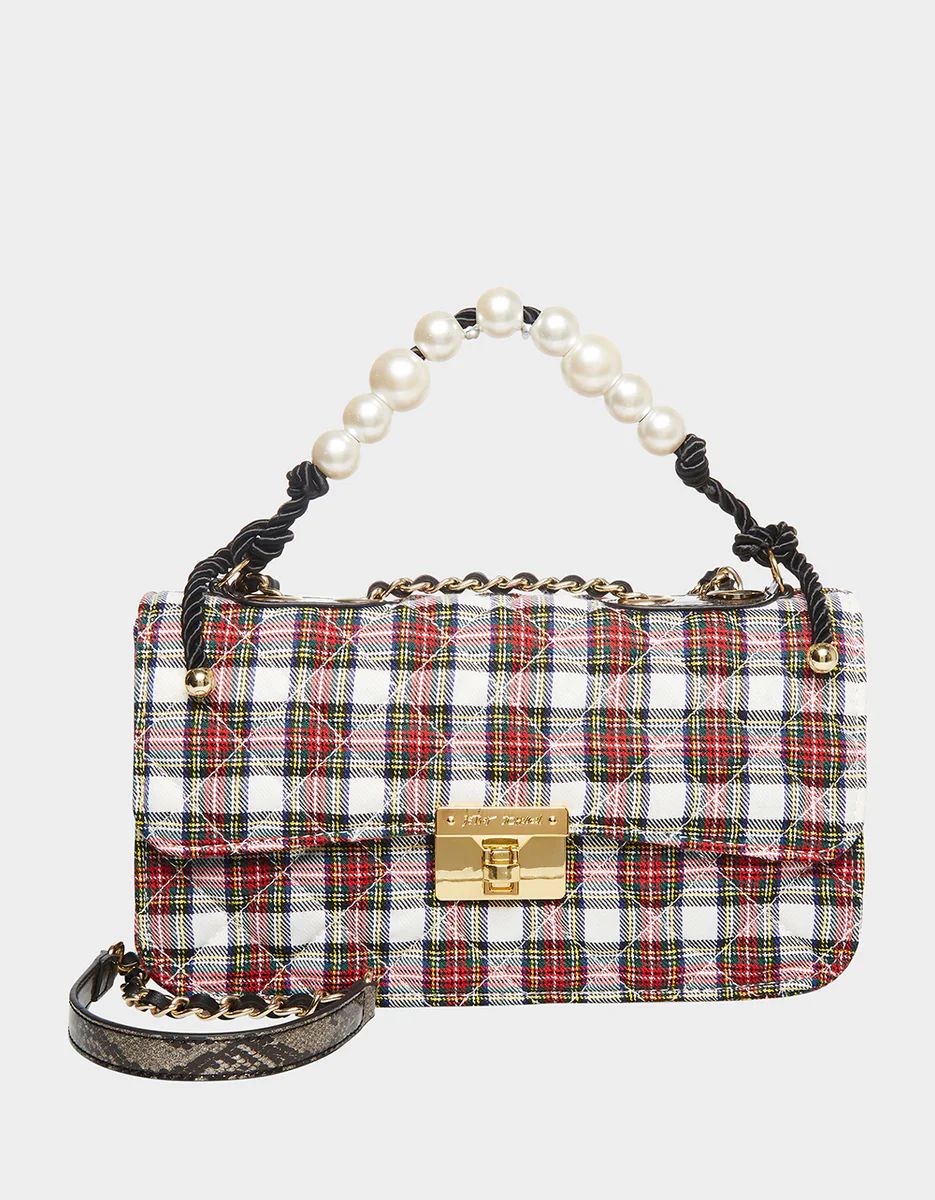 PLAID TO MEET YOU SHOULDER BAG RED | Betsey Johnson