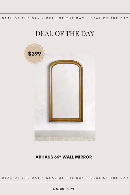 Arhaus Pierre 66” Wall Mirror on sale 60% off! 

Deal of the day, sale alert, daily deal, brass mirror, floor length mirror, home decor, living room, bedroom

#LTKhome #LTKSpringSale #LTKsalealert