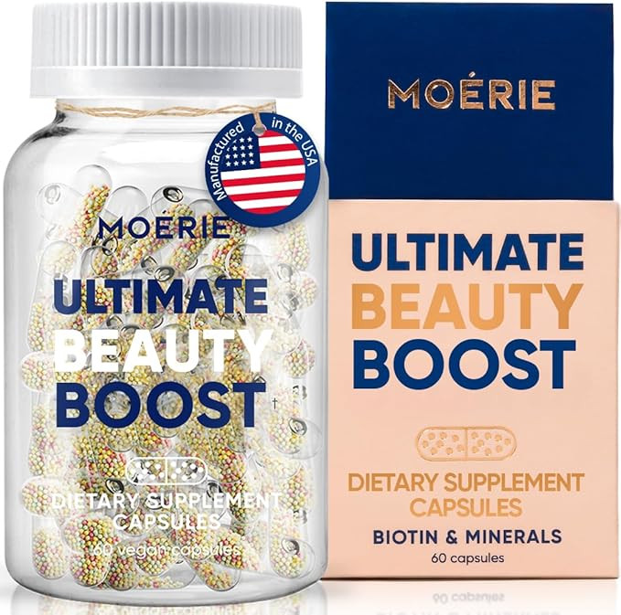 Moerie Ultimate Hair Boost Supplement for Women & Men - Hair, Skin, Nails Vitamins with Biotin & ... | Amazon (US)