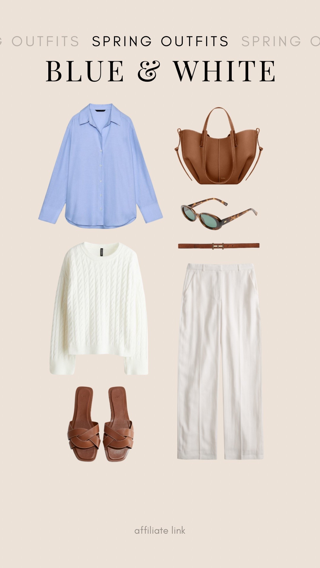 Blue & white classic spring outfit with tan accessories 

#LTKstyletip #LTKspring #LTKuk