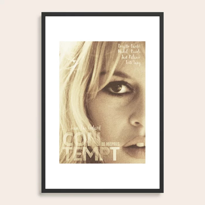 Brigitte Bardot, Contempt, movie poster, Le Mépris, Jean-Luc Godard, Fritz Lang, Art Print | Society6
