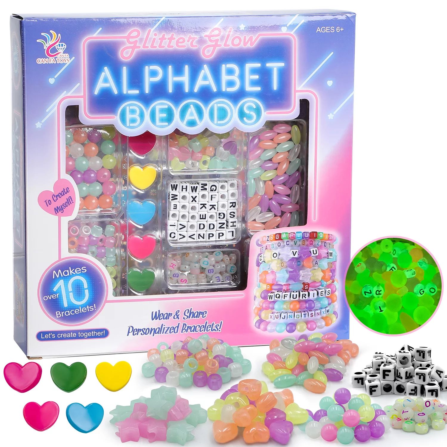 ANTIC DUCK Bracelets Making Kit Toys for Girls 8-11 Years, Luminous Charm Beads for Jewelry Makin... | Walmart (US)