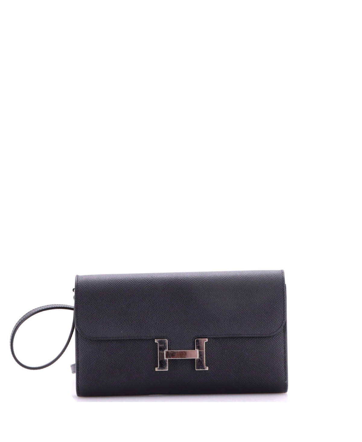 Pre-Owned HERMES Constance To Go Wallet Epsom - Black | Macy's