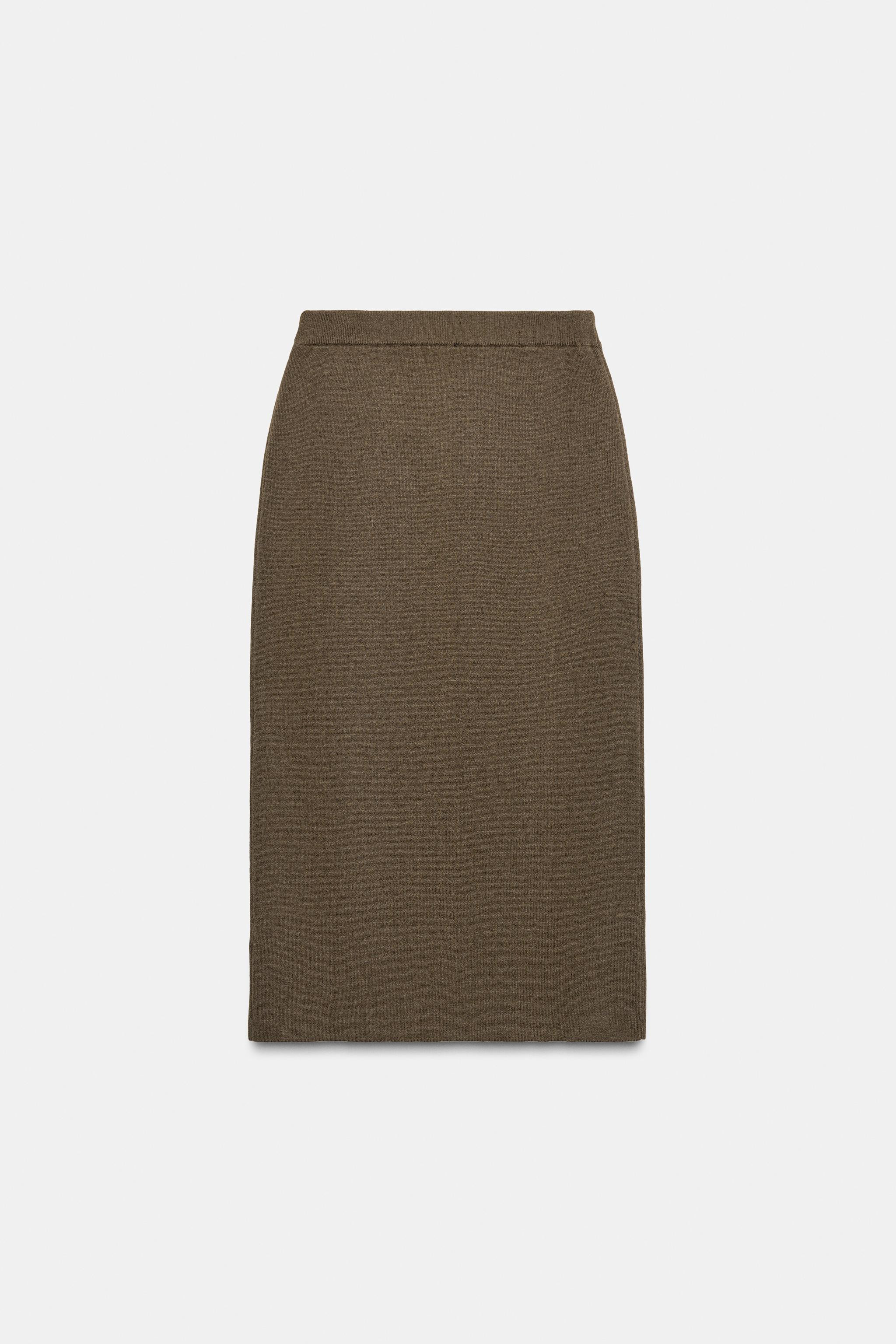 WOOL BLEND STRAIGHT MIDI SKIRT | Zara US