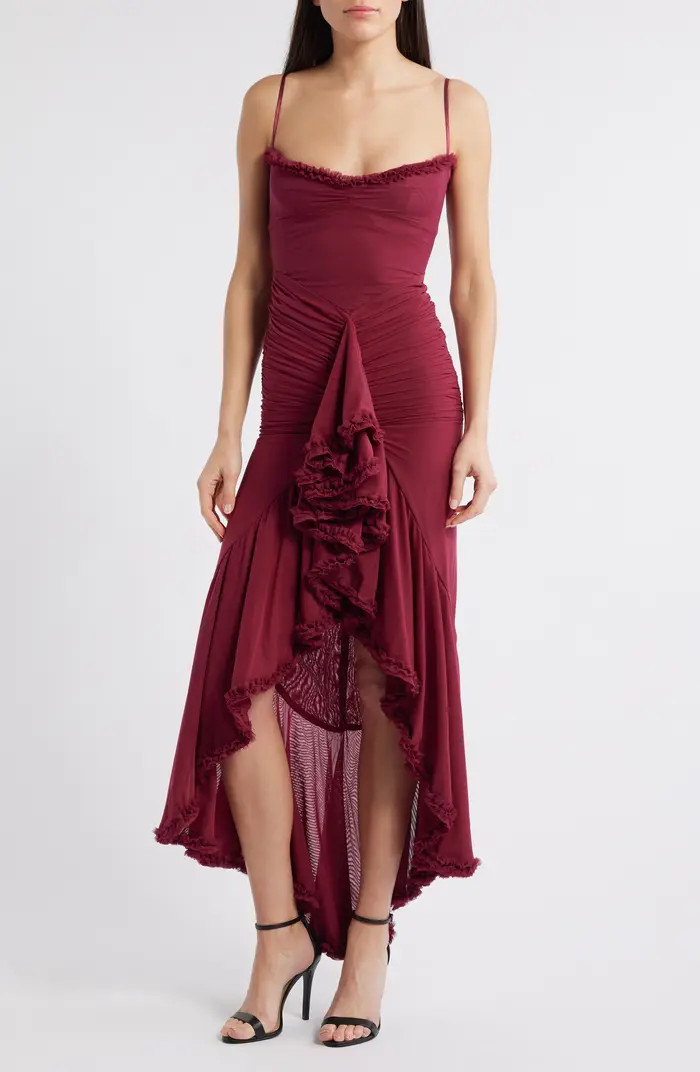 Gabbi Ruffle Mesh High-Low Cocktail Dress | Nordstrom
