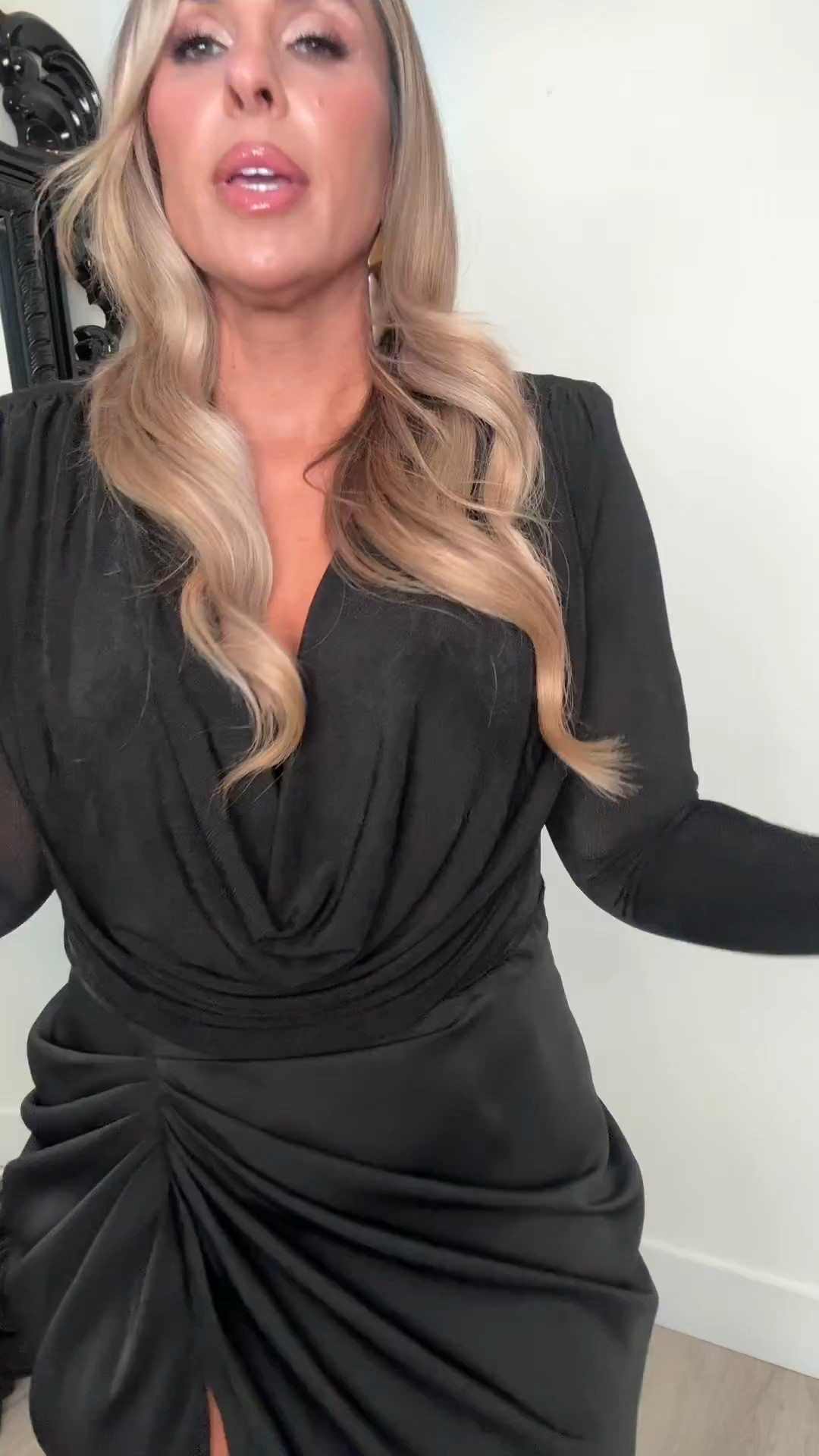 Tummy & arm friendly birthday dress highly recommended for Apple, rectangle, and inverted triangle shapes.

Conceals tummy and gives illusion of hourglass shape. 

I am wearing the Milumia Women’s Elegant Draped Cowl bodysuit size L (stretchy and has shoulder pads. If you do not like shoulder pads or the bodysuit is sold out in your size, I linked other options to pair. I am wearing the length Victoria’s Secret bra underneath and a size 38DD. I linked other similar tops to pair. 

Skirt size L (you can size down if inbetween). 

Heels are super comfortable in the 3inch height. The black sole is sold out but linked the same style in the nude sole. 

#LTKover40 #LTKstyletip #LTKVideo