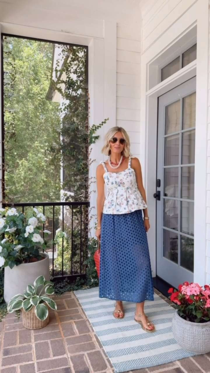 This printed top I just got in from Walmart! It's so cute! I love the shape, and it works perfectly with this navy skirt! Wearing XS in top & S in skirt!

Loverly Grey, summer outfit, eyelet skirt, walmart, amazon, jelly sandals, statement necklace, july 4th outfit inspo 

 

#LTKSeasonal