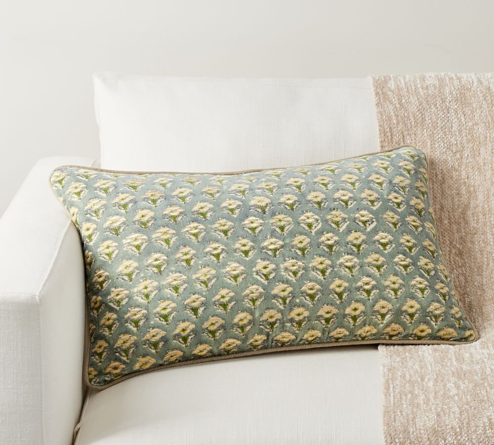 Emeryk Embroidered Lumbar Pillow Cover | Pottery Barn (US)