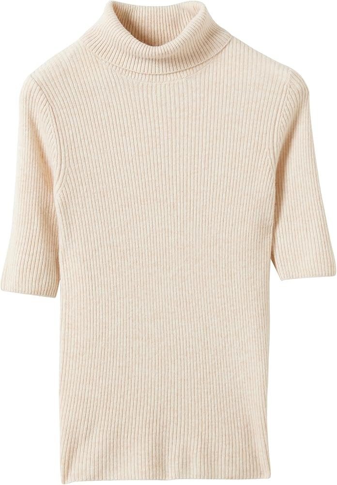 LINY XIN Women's Turtleneck Short Sleeve Sweaters 100% Merino Wool Spring Summer Casual Lightweig... | Amazon (US)