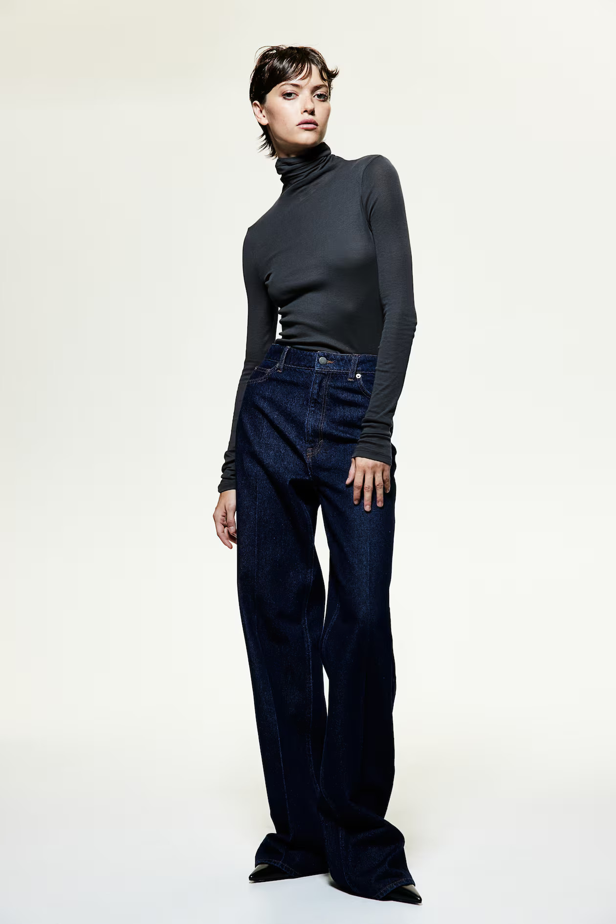 Top van pimakatoen met turtleneck | H&M (DE, AT, CH, NL, FI)