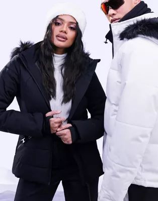 ASOS 4505 ski belted jacket with faux fur hood | ASOS (Global)