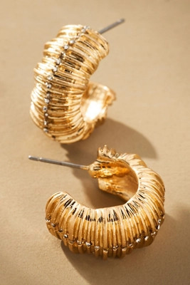 Ribbed Chunky Hoop Earrings | Anthropologie (US)