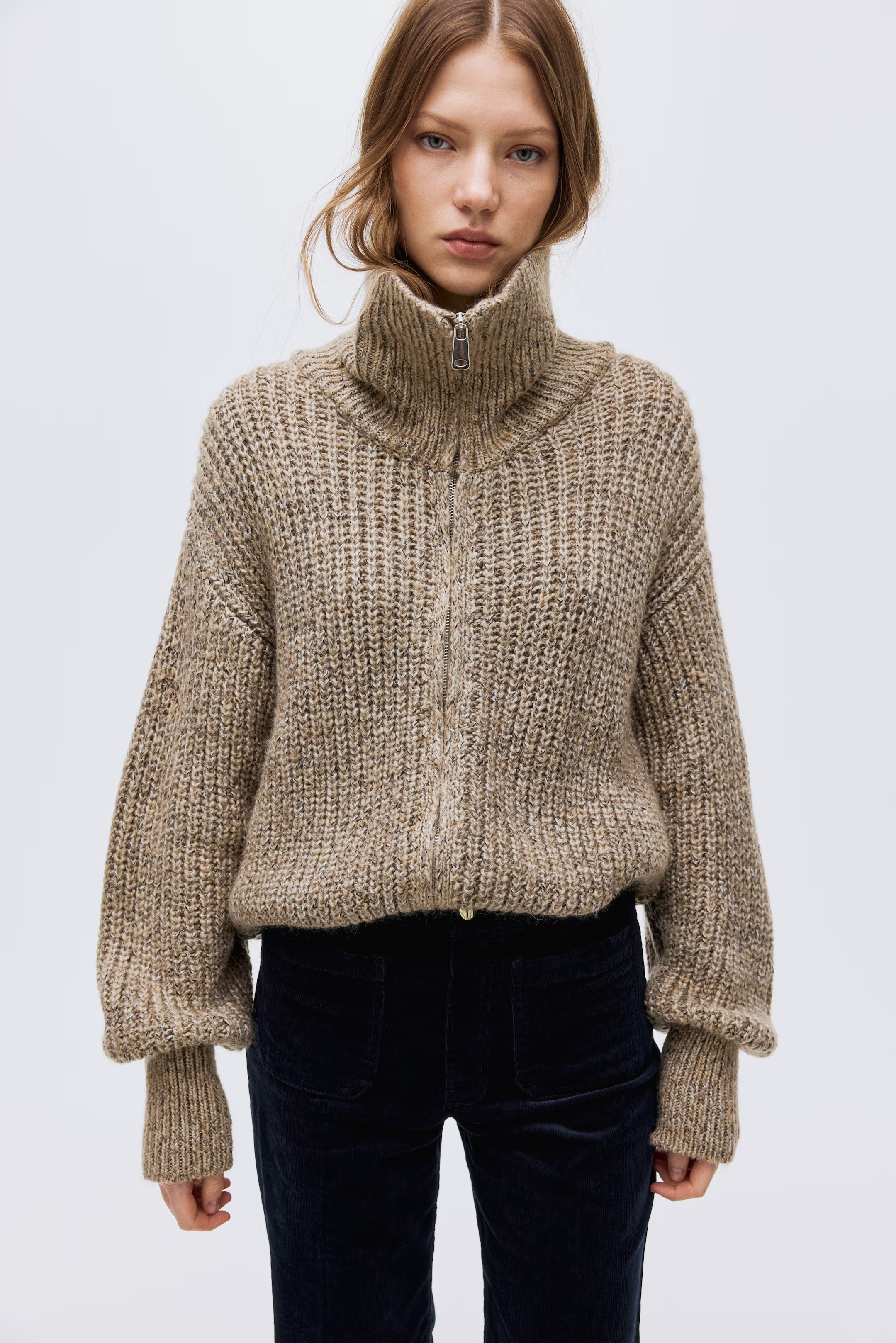 Rib-knit zip-through cardigan | H&M (UK, MY, IN, SG, PH, TW, HK)