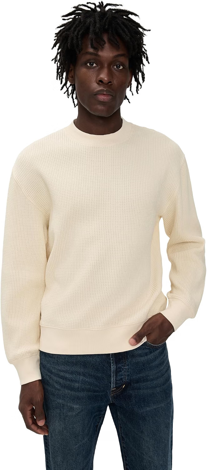 Madewell Men's Waffle-Knit Sweatshirt | Amazon (US)
