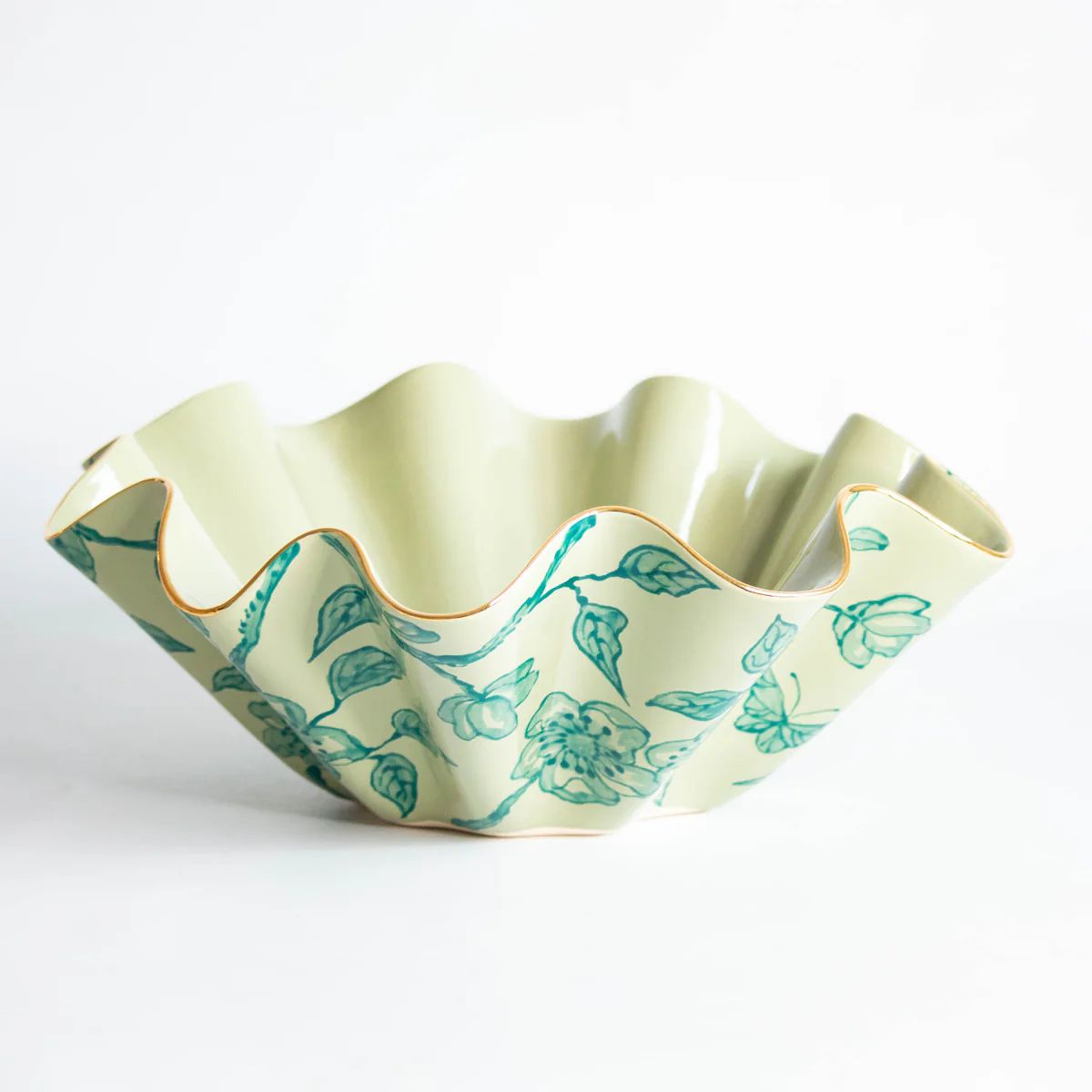 Epiphany Blossom Chinoiserie Abstract Wavy Bowls | Susan Gordon Pottery