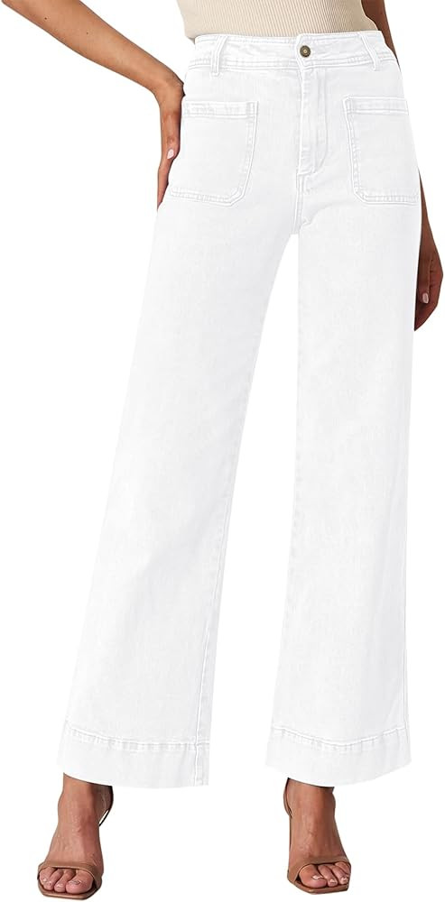 Wide Leg Jeans for Women - High Waisted Baggy Jeans Stretch Loose Denim Pants | Amazon (US)