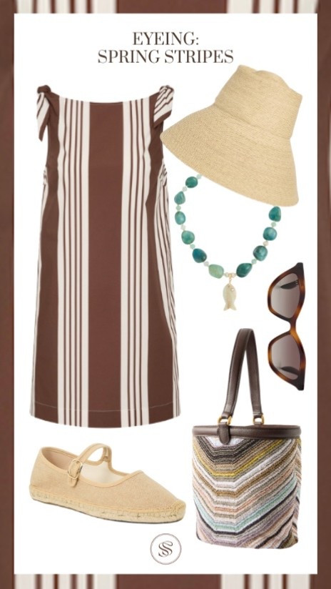 Spring stripes
Missoni 
Espadrilles 
Straw hat 