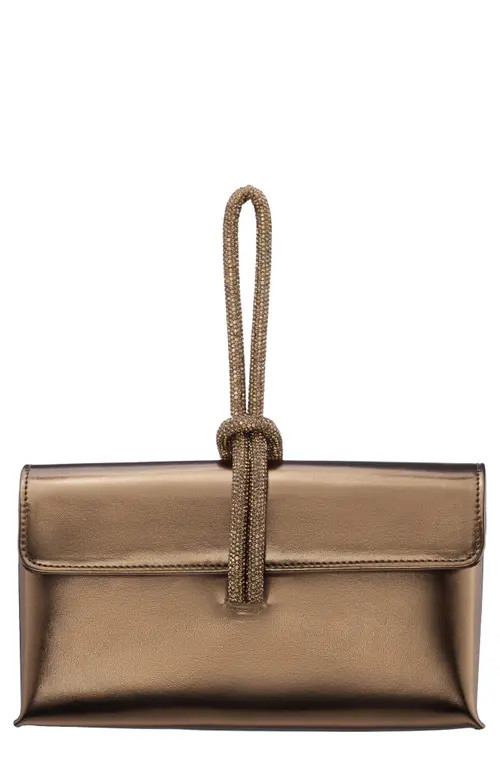 Nina Kaylee Metallic Faux Leather Clutch in Bronze at Nordstrom | Nordstrom