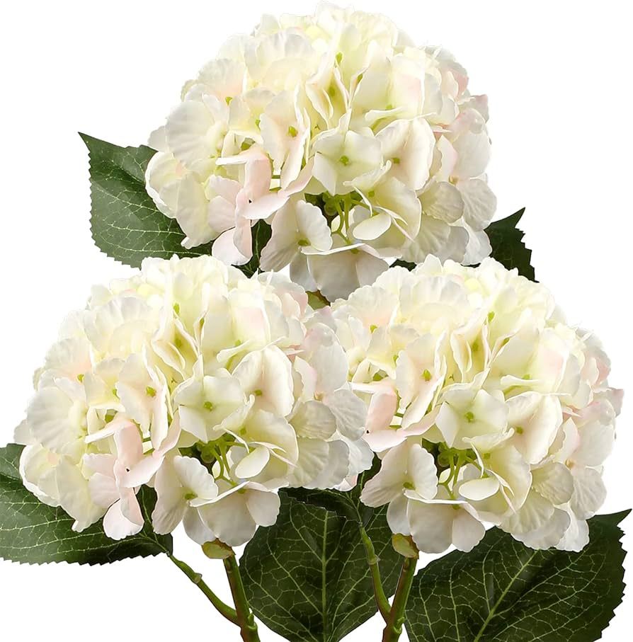DILATATA 21" Artificial Hydrangea Long Stems Silk Hydrangea Flowers for Home Table Centerpieces F... | Amazon (US)