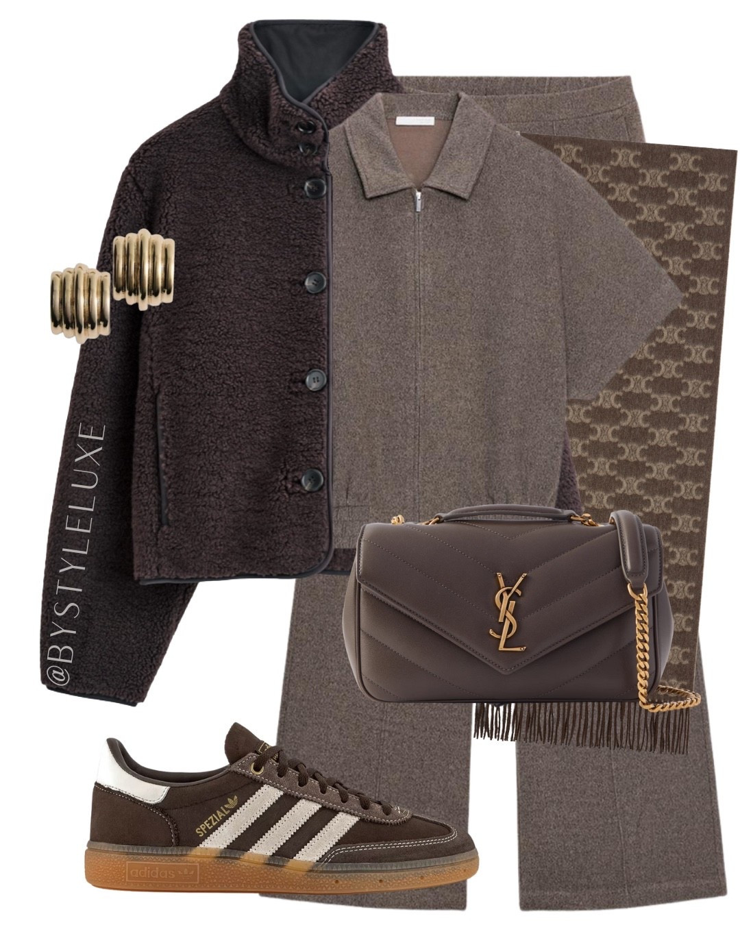 ZARA Co-ord - styling this soft dark taupe set with a cosy shearling jacket and brown suede Spezials for an effortless everyday look 

#autumnoutfit #trainers #coord 

#LTKwinter #LTKautumn #LTKshoes