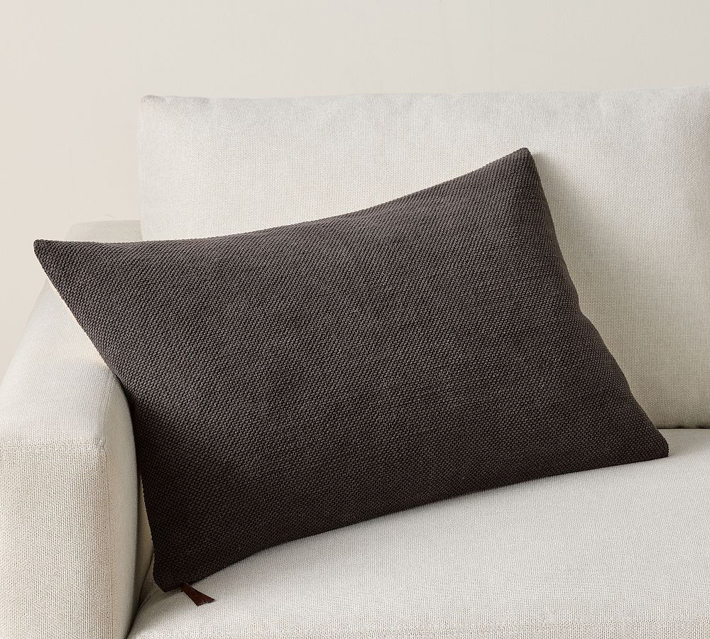 Sunwashed Chenille Lumbar Pillow | Pottery Barn (US)
