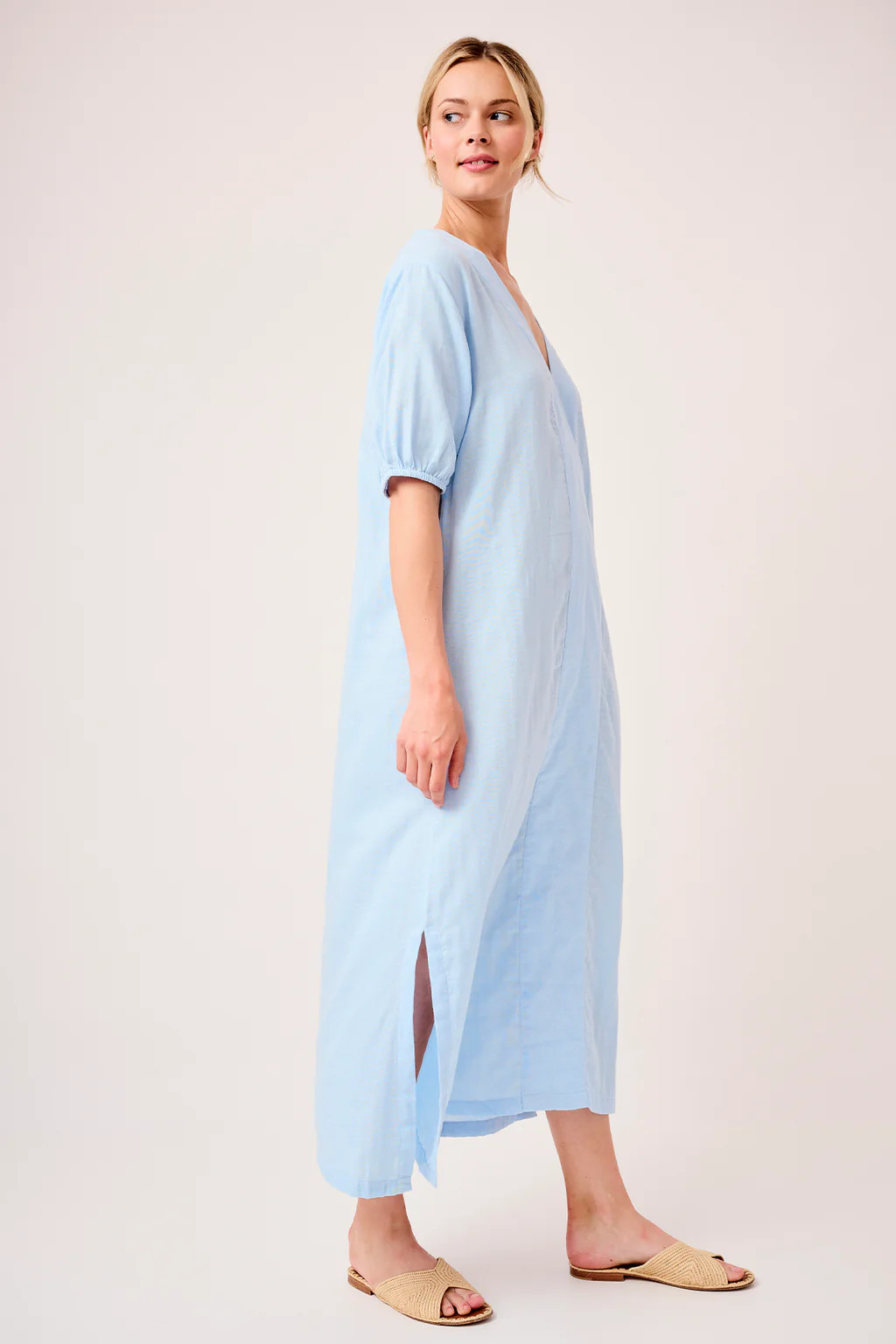 Gauze Caftan in Morning Blue | Lake Pajamas