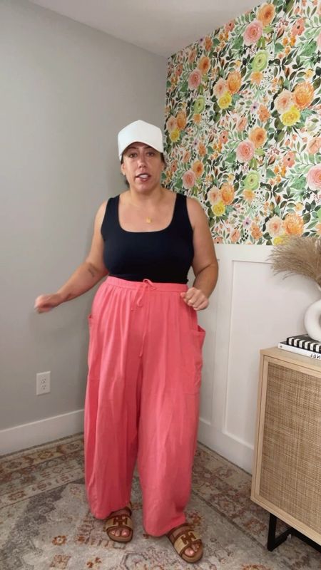 Amazon outfit for the midsize girl oversized linen pants paired with double lined tank wearing size XL in top + bottom 

#LTKFindsUnder50 #LTKMidsize #LTKStyleTip