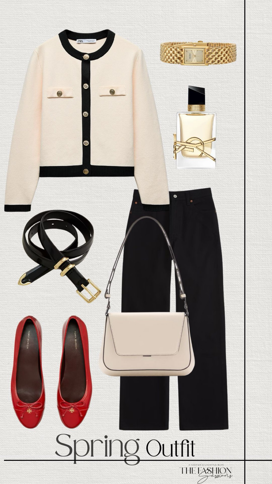 Spring Outfit | Cardigan | Black Jeans | Red Ballet Flats | Shoulder Bag | YSL Perfume 

#LTKShoeCrush #LTKSeasonal #LTKStyleTip