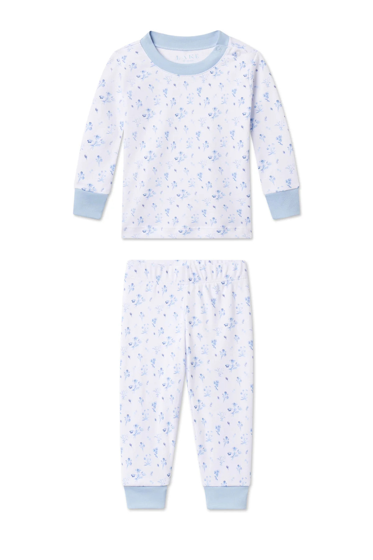 Baby Long-Long Set in French Blue Floral | Lake Pajamas