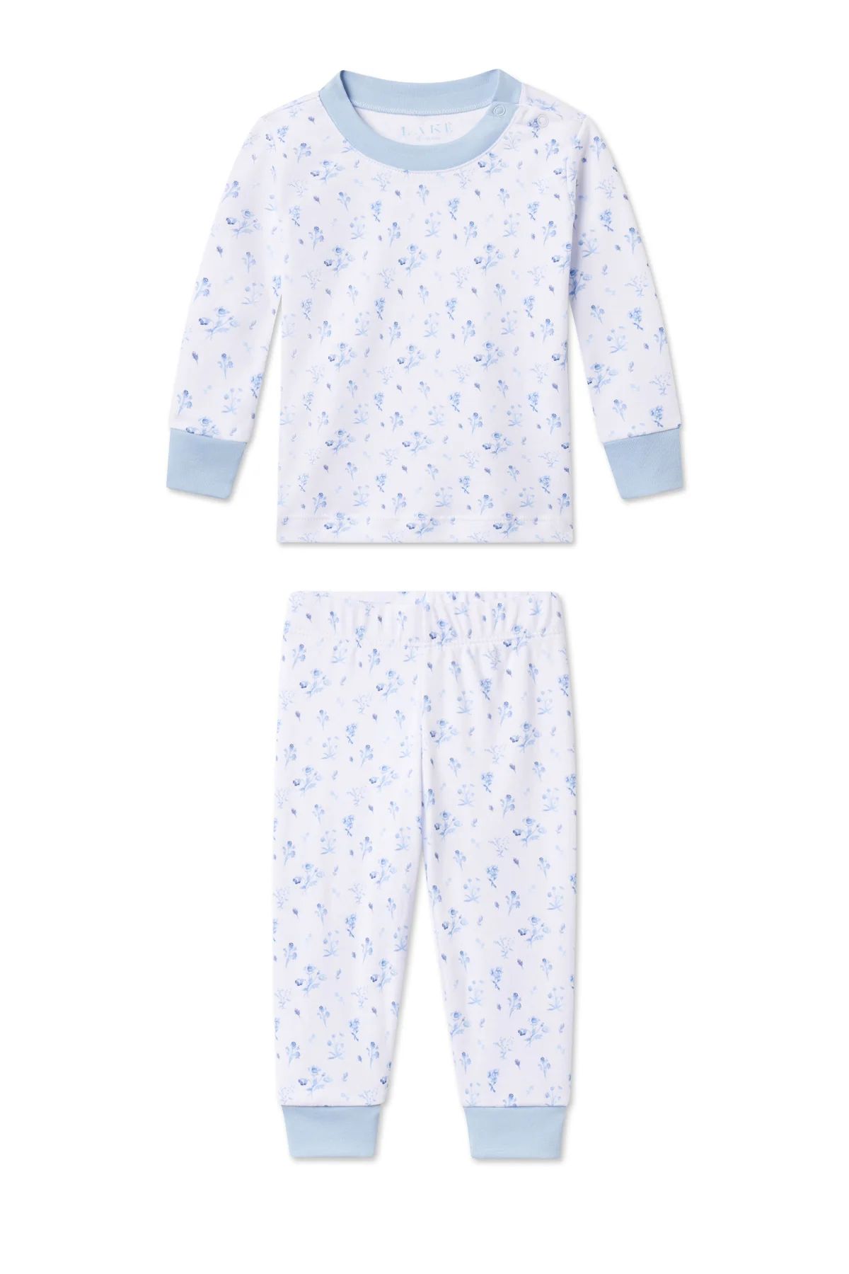 Baby Long-Long Set in French Blue Floral | Lake Pajamas