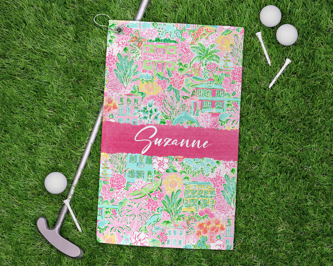 Preppy Golf Towel, Savannah Golf Towel, Personalized Golf Towel, Ladies Golf Towel, Golf Team Tow... | Etsy (US)