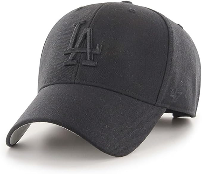 '47 Brand Los Angeles LA Dodgers MVP Hat Cap Velcro-Back Adjustable (Black/Black) | Amazon (US)