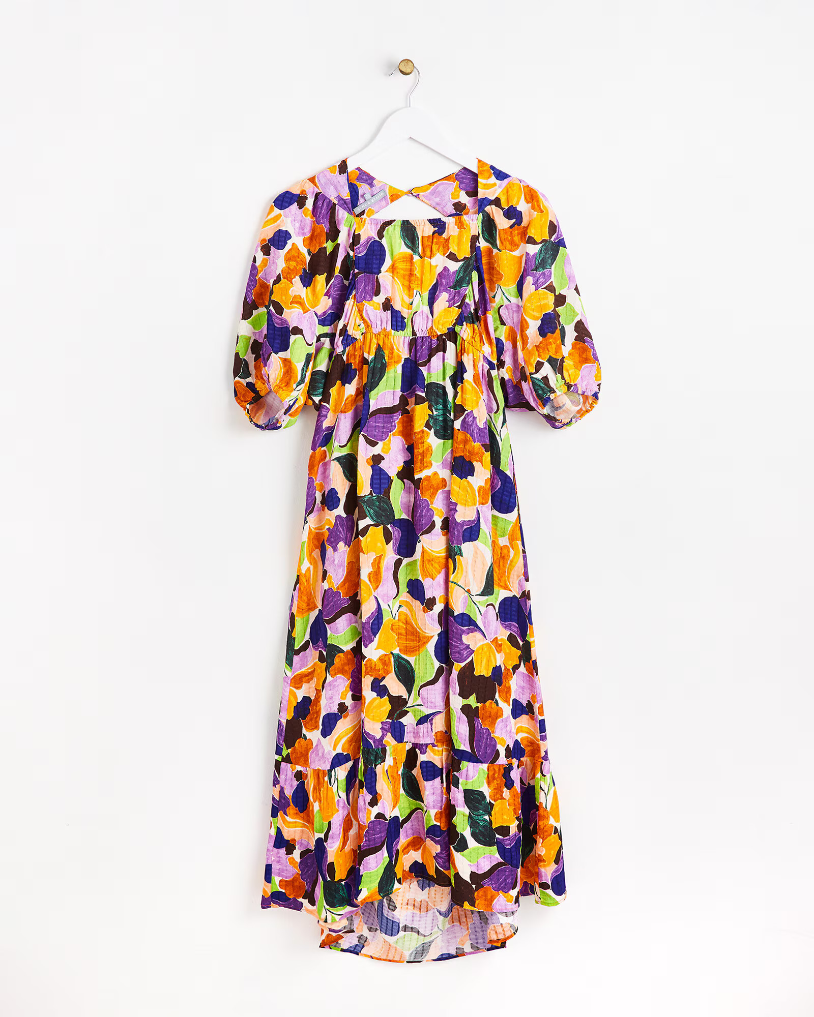 Abstract Petal Floral Print Midi Dress | Oliver Bonas | Oliver Bonas (Global)