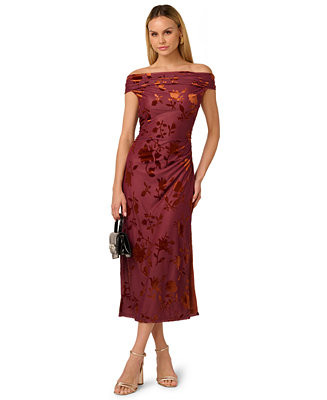 Adrianna Women's Burnout Velvet Midi Dress - Macy's | Macy's