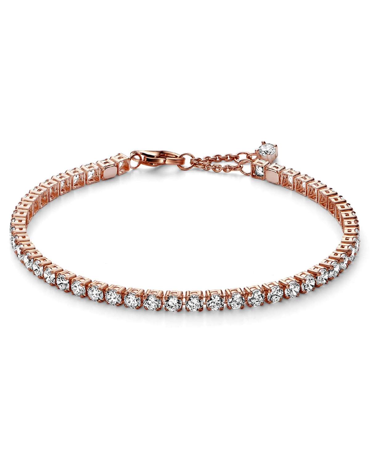 Pandora Cubic Zirconia 14K Rose Gold-Plated Sparkling Tennis Bracelet - Rose Gold | Macy's
