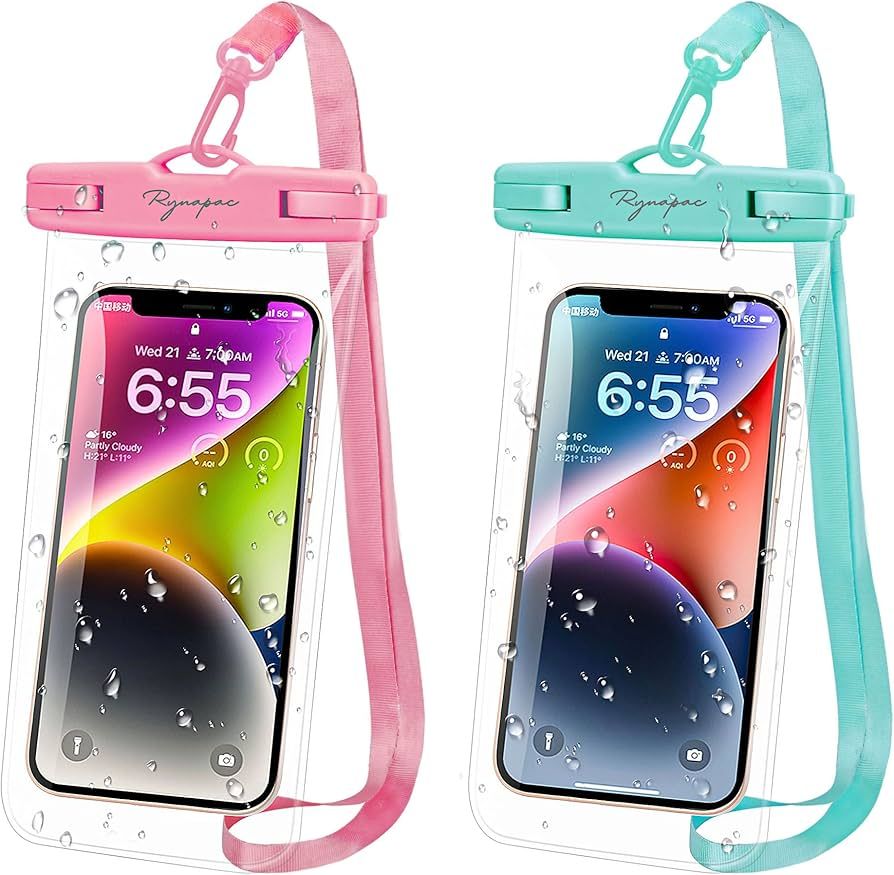 Universal Waterproof Phone Pouch Bag - 2Pack, Waterproof Case Compatible with iPhone 14 Pro Max/1... | Amazon (US)