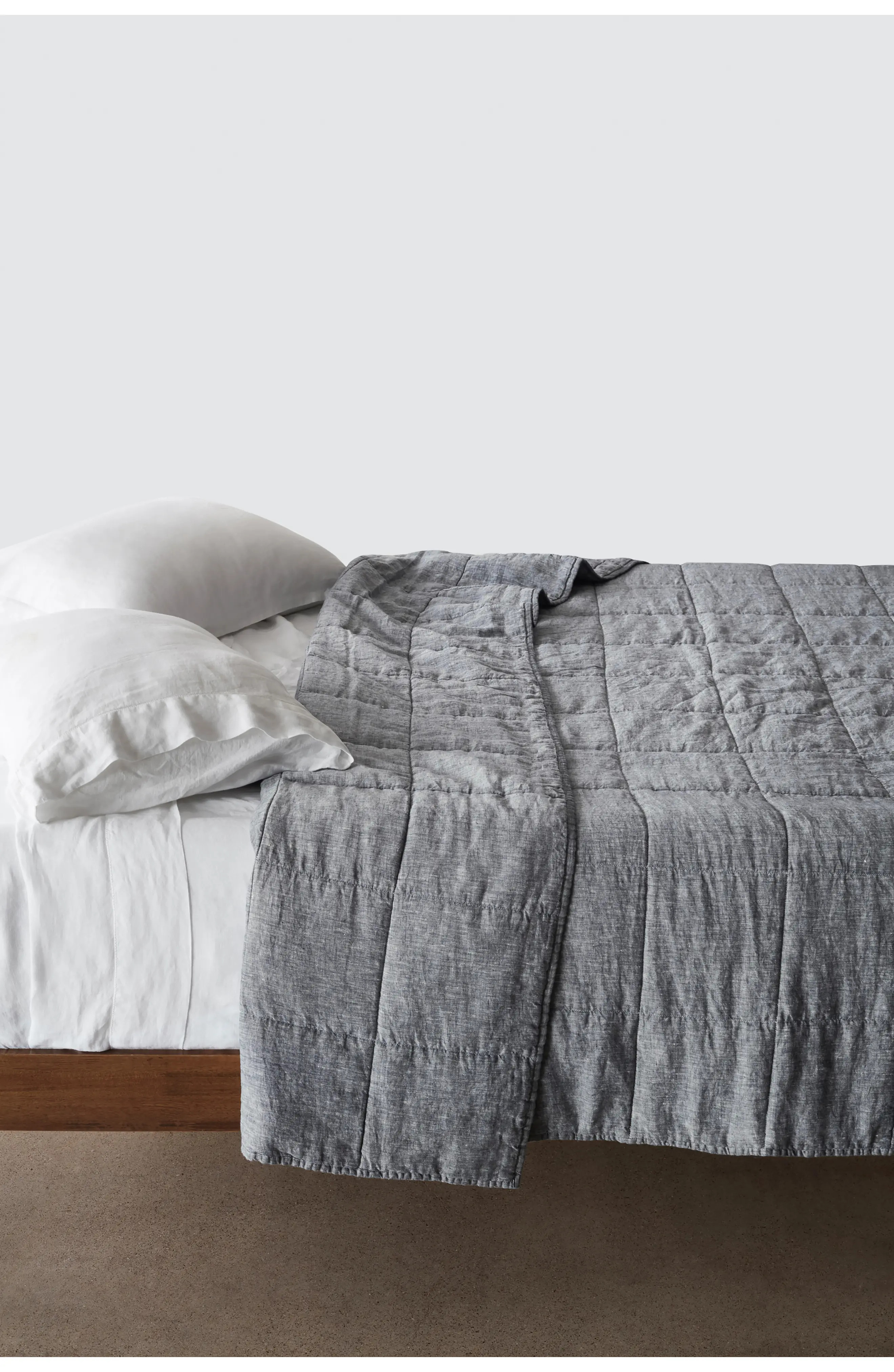 THE CITIZENRY Stonewashed Linen Quilt in Indigo Chambray at Nordstrom, Size Full | Nordstrom