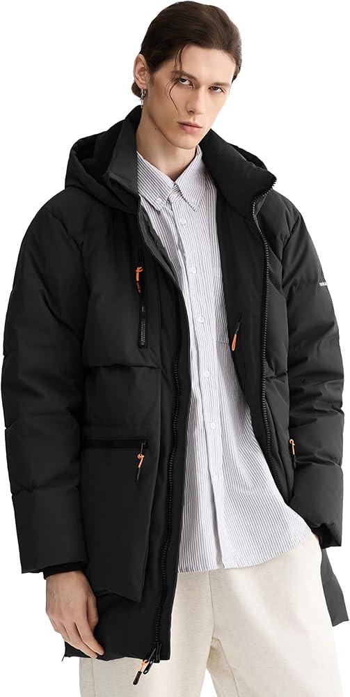 Orolay Men's Thickened Down Jacket Hooded Winter Puffer Jacket with 6 Pockets | Amazon (US)