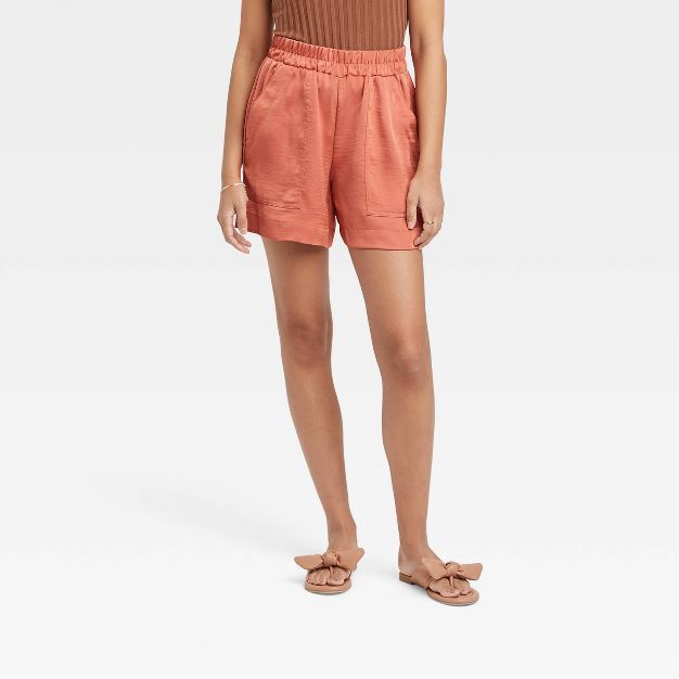 Women's High-Rise Satin Pull-On Shorts - A New Day™ | Target