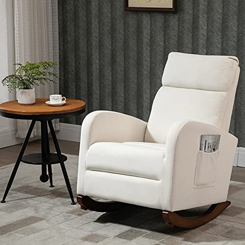 AVAWING Home Rocking Chair, Mid Century Glider Chair Upholstered Frosted Velvet High Back Arm Cha... | Amazon (US)