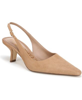 Sam Edelman Women's Bianka Slingback Kitten-Heel Pumps - Cappucino Suede | Macy's