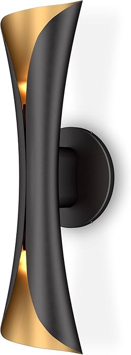 Tubicen Black and Gold Wall Sconce Mid Century Modern Sconces 15.7"H Indoor Dimmable Wall Lamps f... | Amazon (US)