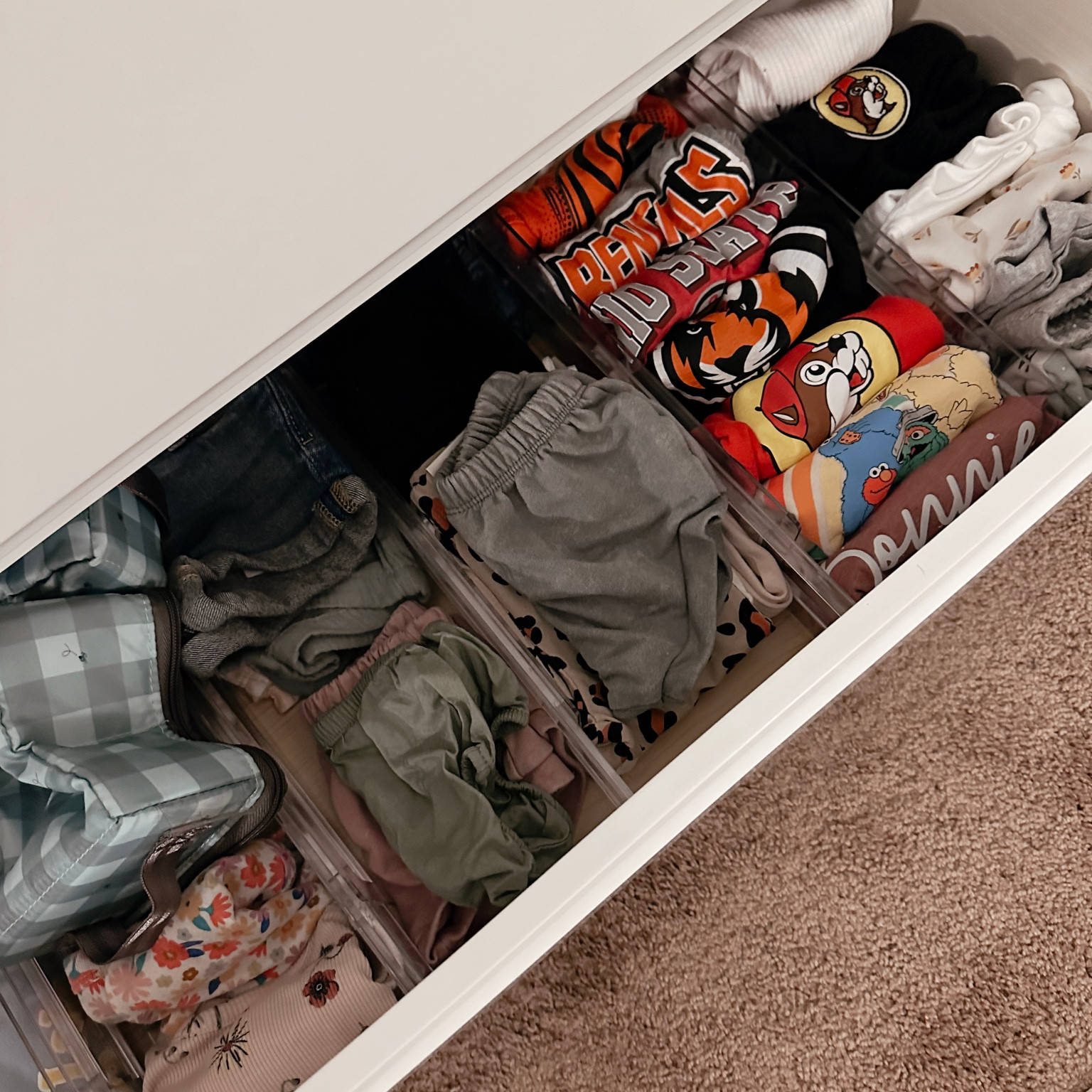 SO happy with these clear dividers and super helpful keeping us organized! Miss B has ALL the clothes and this makes it so much easier to see our day to day fit options!



#LTKbaby #LTKbump #LTKhome