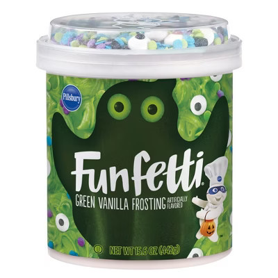 Pillsbury Funfetti Halloween Slime Green Vanilla Frosting - 15.6oz | Target