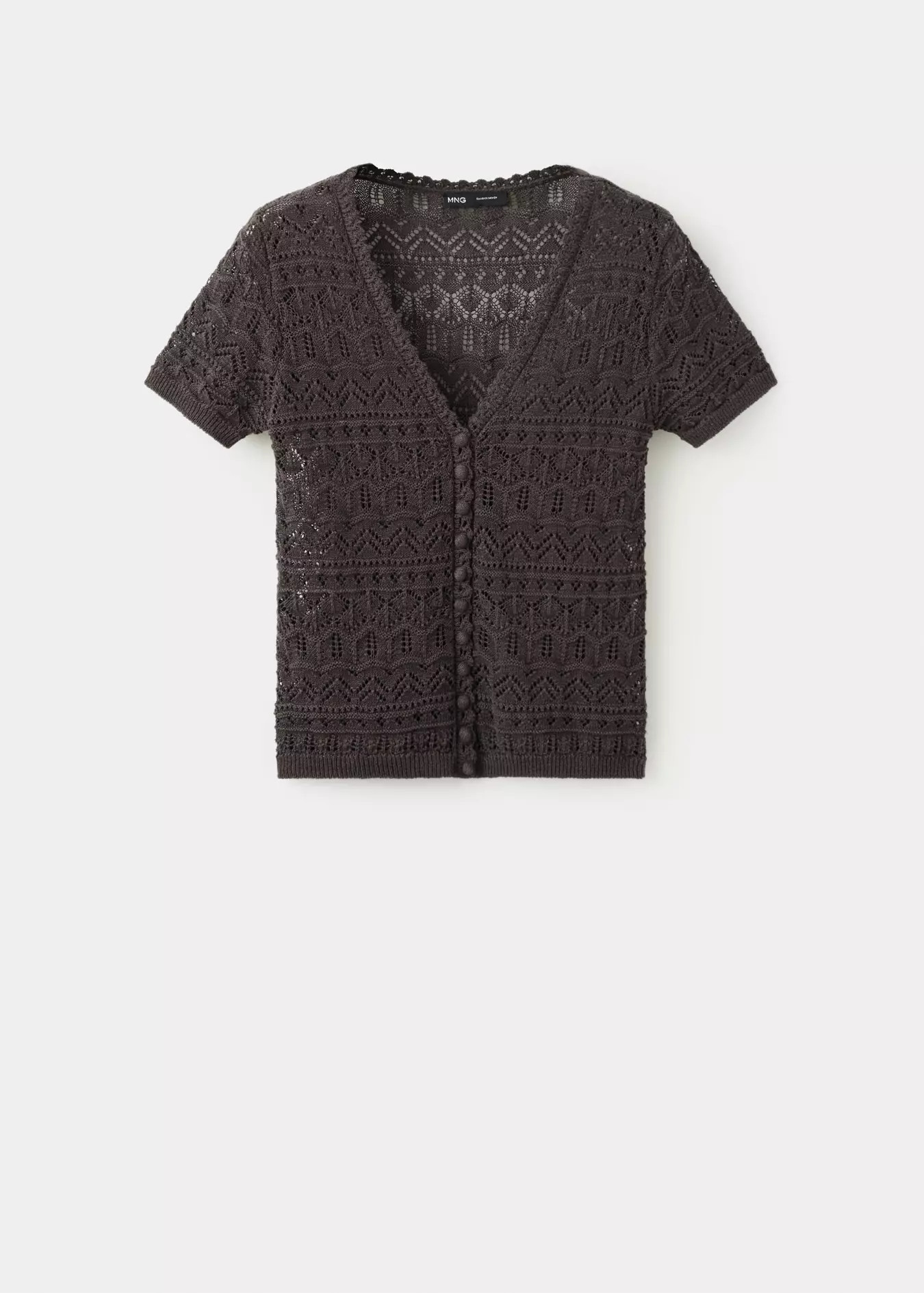 Short-sleeve open-knit cardigan | Mango (US/MX/AU)