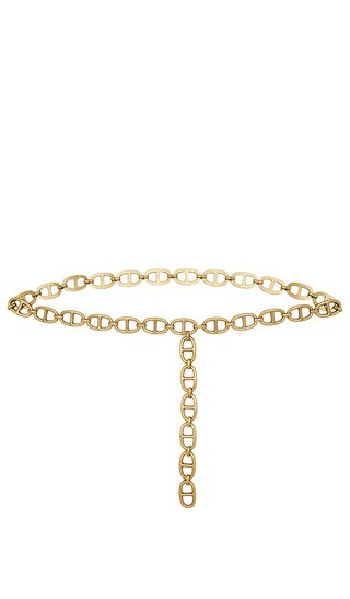 FRAME Open Link Chain Belt in Metallic Gold. | Revolve Clothing (Global)