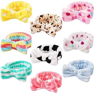 9 Pack Spa Headband Facial Makeup Headband, Coral Fleece Cosmetic Headband Face Wash Headband , B... | Amazon (US)