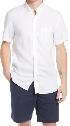 Nordstrom Trim Fit Short Sleeve Linen Button-Down Shirt | Nordstrom | Nordstrom