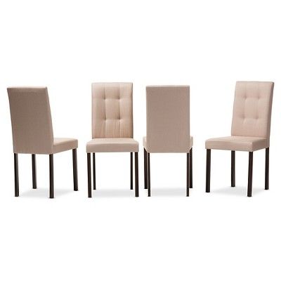 Set of 4 Andrew Modern and Contemporary Fabric Upholstered Grid-tufting Dining Chair | Target